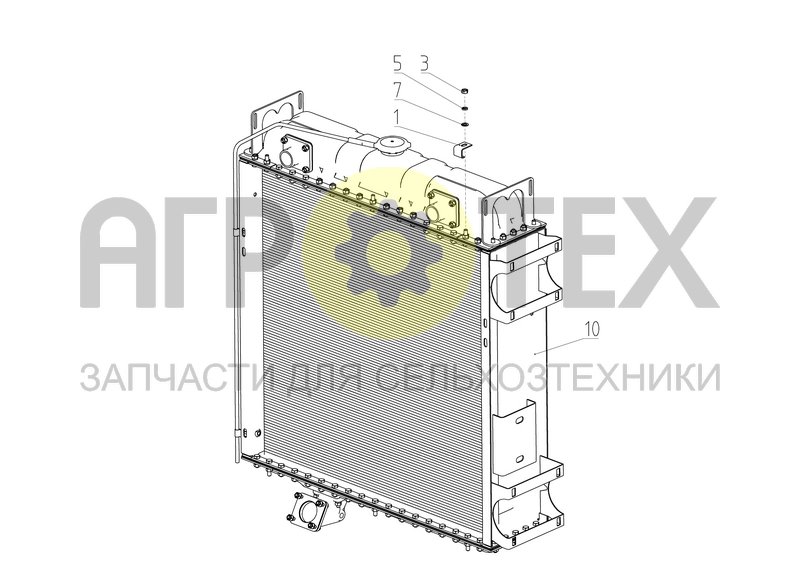 Радиатор водяной (РСМ-100.08.02.020) (№10 на схеме)